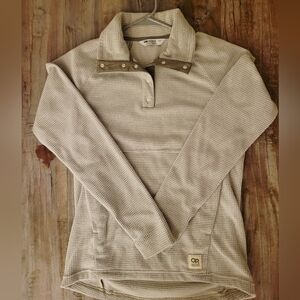Outdoor Research Cream Pullover with Snap Collar